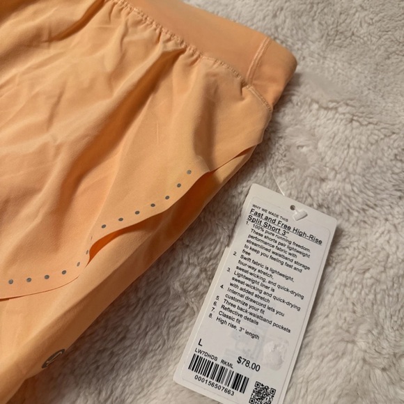 NWT Lululemon Fast/Free High-Rise Classic-Fit Split Short 3" Size Large RKML - Picture 4 of 6